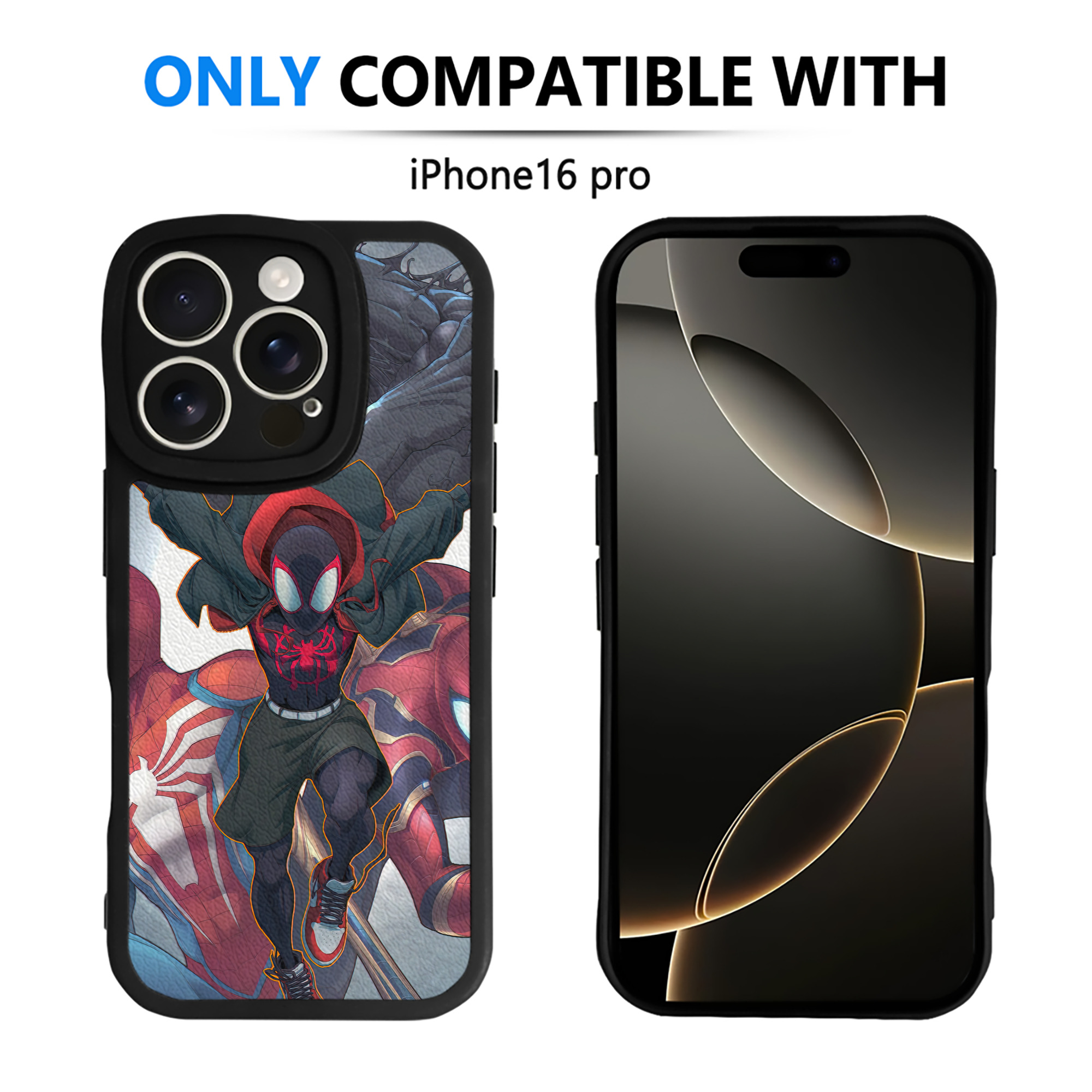 （画像用） Spider Man スパイダーマン 【iPhone 16シリーズ対応】シリコンスマホケース（レザー調） 材質：シリコン